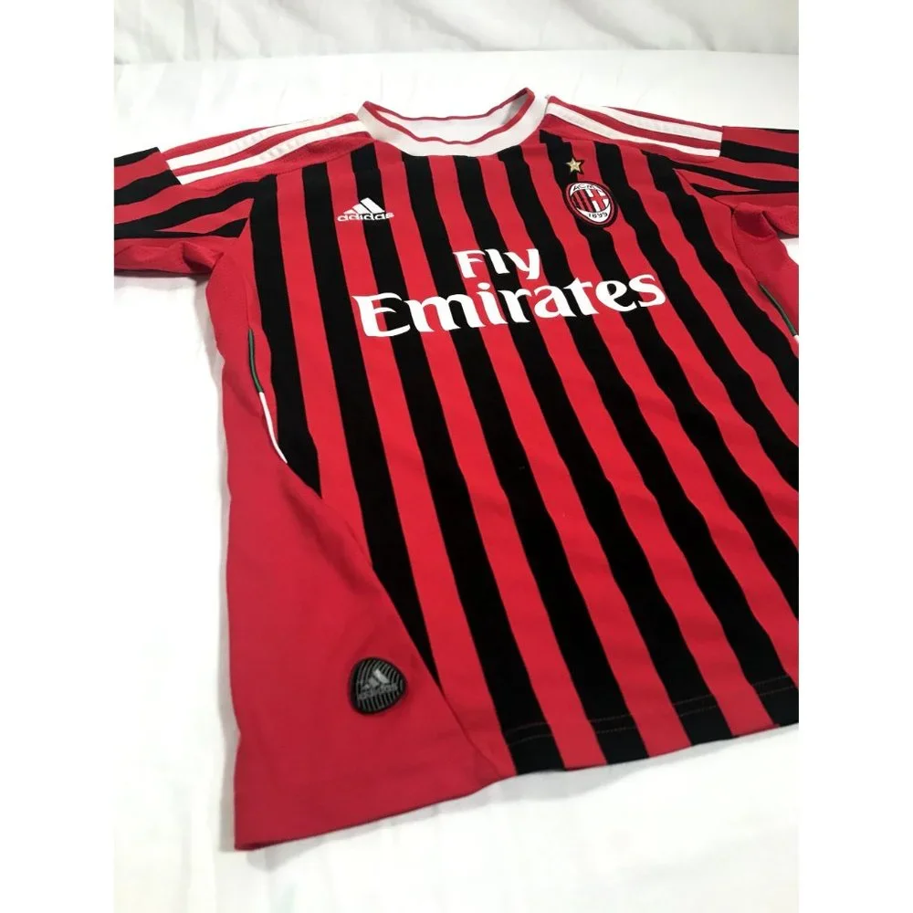 Adidas Climacool AC Milan Jersey Youth sz Medium Red - Picture 2 of 9